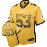 Men's Nike Pittsburgh Steelers #53 Maurkice Pouncey Elite Gold Drift Fashion NFL Jersey