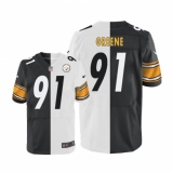 Men's Nike Pittsburgh Steelers #91 Kevin Greene Elite Black/White Split Fashion NFL Jersey