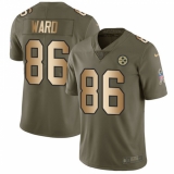 Men's Nike Pittsburgh Steelers #86 Hines Ward Limited Olive/Gold 2017 Salute to Service NFL Jersey