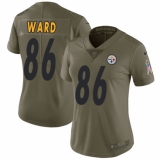 Women's Nike Pittsburgh Steelers #86 Hines Ward Limited Olive 2017 Salute to Service NFL Jersey