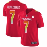 Youth Nike Pittsburgh Steelers #7 Ben Roethlisberger Limited Red 2018 Pro Bowl NFL Jersey
