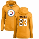 NFL Women's Nike Pittsburgh Steelers #23 Mike Wagner Gold Name & Number Logo Pullover Hoodie