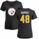 NFL Women's Nike Pittsburgh Steelers #48 Bud Dupree Black Name & Number Logo Slim Fit T-Shirt