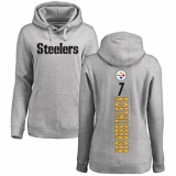 NFL Women's Nike Pittsburgh Steelers #7 Ben Roethlisberger Ash Backer Pullover Hoodie