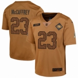 Youth San Francisco 49ers #23 Christian McCaffrey Nike Brown 2023 Salute To Service Limited Jersey