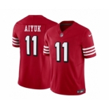 Men's Nike San Francisco 49ers #11 Brandon Aiyuk Red 2023 F.U.S.E. Vapor Limited Throwback Football Stitched Jersey