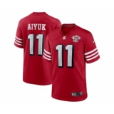 Men's Nike San Francisco 49ers #11 Brandon Aiyuk 2021 Scarlet 75th Anniversary Alternate Football Stitched Game Jersey