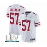 Men's San Francisco 49ers #57 Dre Greenlaw White Vapor Untouchable Limited Player Super Bowl LIV Bound Football Jersey