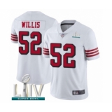 Men's San Francisco 49ers #52 Patrick Willis Limited White Rush Vapor Untouchable Super Bowl LIV Bound Football Jersey