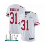 Men's San Francisco 49ers #31 Raheem Mostert White Vapor Untouchable Limited Player Super Bowl LIV Bound Football Jersey