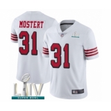 Men's San Francisco 49ers #31 Raheem Mostert Limited White Rush Vapor Untouchable Super Bowl LIV Bound Football Jersey
