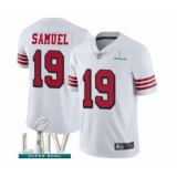Men's San Francisco 49ers #19 Deebo Samuel Limited White Rush Vapor Untouchable Super Bowl LIV Bound Football Jersey