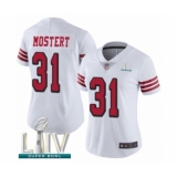 Women's San Francisco 49ers #31 Raheem Mostert Limited White Rush Vapor Untouchable Super Bowl LIV Bound Football Jersey