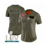 Women's San Francisco 49ers #31 Raheem Mostert Limited Olive 2019 Salute to Service Super Bowl LIV Bound Football Jersey