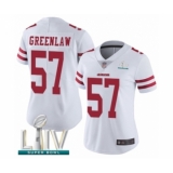 Women's San Francisco 49ers #57 Dre Greenlaw White Vapor Untouchable Limited Player Super Bowl LIV Bound Football Jersey