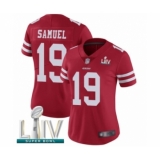 Women's San Francisco 49ers #19 Deebo Samuel Red Team Color Vapor Untouchable Limited Player Super Bowl LIV Bound Football Jersey