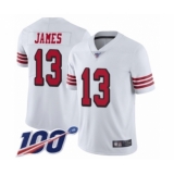 Men's San Francisco 49ers #13 Richie James Limited White Rush Vapor Untouchable 100th Season Football Jersey