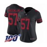 Women's San Francisco 49ers #57 Dre Greenlaw Black Vapor Untouchable Limited Player 100th Season Football Jersey