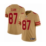 Men's San Francisco 49ers #87 Dwight Clark Limited Gold Inverted Legend Football Jersey