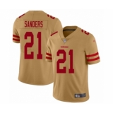 Men's San Francisco 49ers #21 Deion Sanders Limited Gold Inverted Legend Football Jersey