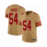 Women's San Francisco 49ers #54 Fred Warner Limited Gold Inverted Legend Football Jersey