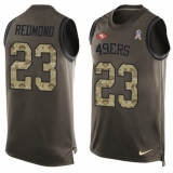 Men's Nike San Francisco 49ers #23 Will Redmond Limited Green Salute to Service Tank Top NFL Jersey