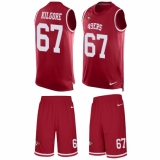 Men's Nike San Francisco 49ers #67 Daniel Kilgore Limited Red Tank Top Suit NFL Jersey