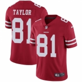 Men's Nike San Francisco 49ers #81 Trent Taylor Red Team Color Vapor Untouchable Limited Player NFL Jersey