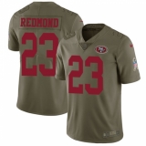 Men's Nike San Francisco 49ers #23 Will Redmond Limited Olive 2017 Salute to Service NFL Jersey