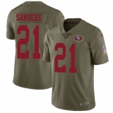 Men's Nike San Francisco 49ers #21 Deion Sanders Limited Olive 2017 Salute to Service NFL Jersey