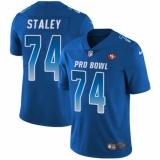 Men's Nike San Francisco 49ers #74 Joe Staley Limited Royal Blue 2018 Pro Bowl NFL Jersey