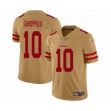 Women's San Francisco 49ers #10 Jimmy Garoppolo Limited Gold Inverted Legend Football Jersey