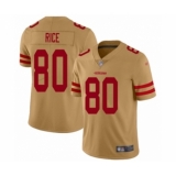 Youth San Francisco 49ers #80 Jerry Rice Limited Gold Inverted Legend Football Jersey