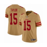 Youth San Francisco 49ers #15 Trent Taylor Limited Gold Inverted Legend Football Jersey