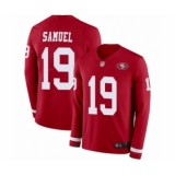 Men's San Francisco 49ers #19 Deebo Samuel Limited Red Therma Long Sleeve Football Jersey