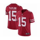Men's San Francisco 49ers #15 Trent Taylor Red Team Color Vapor Untouchable Limited Player Football Jersey