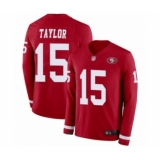 Men's San Francisco 49ers #15 Trent Taylor Limited Red Therma Long Sleeve Football Jersey