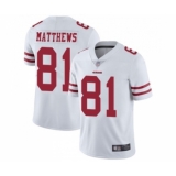 Youth San Francisco 49ers #81 Jordan Matthews White Vapor Untouchable Limited Player Football Jersey