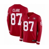 Men's Nike San Francisco 49ers #87 Dwight Clark Limited Red Therma Long Sleeve NFL Jersey