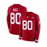 Men's Nike San Francisco 49ers #80 Jerry Rice Limited Red Therma Long Sleeve NFL Jersey