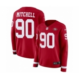 Women's Nike San Francisco 49ers #90 Earl Mitchell Limited Red Therma Long Sleeve NFL Jersey