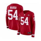 Women's Nike San Francisco 49ers #54 Cassius Marsh Limited Red Therma Long Sleeve NFL Jersey
