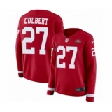 Women's Nike San Francisco 49ers #27 Adrian Colbert Limited Red Therma Long Sleeve NFL Jersey