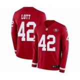 Youth Nike San Francisco 49ers #42 Ronnie Lott Limited Red Therma Long Sleeve NFL Jersey