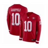 Youth Nike San Francisco 49ers #10 Jimmy Garoppolo Limited Red Therma Long Sleeve NFL Jersey
