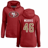 NFL Women's Nike San Francisco 49ers #46 Alfred Morris Red Name & Number Logo Pullover Hoodie