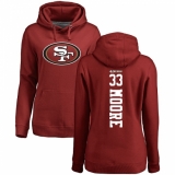 NFL Women's Nike San Francisco 49ers #33 Tarvarius Moore Red Backer Pullover Hoodie