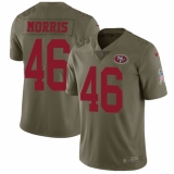 Youth Nike San Francisco 49ers #46 Alfred Morris Limited Olive 2017 Salute to Service NFL Jersey