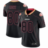 Men's Nike San Francisco 49ers #80 Jerry Rice Limited Lights Out Black Rush NFL Jersey