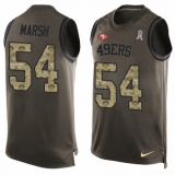 Men's Nike San Francisco 49ers #54 Cassius Marsh Limited Green Salute to Service Tank Top NFL Jersey